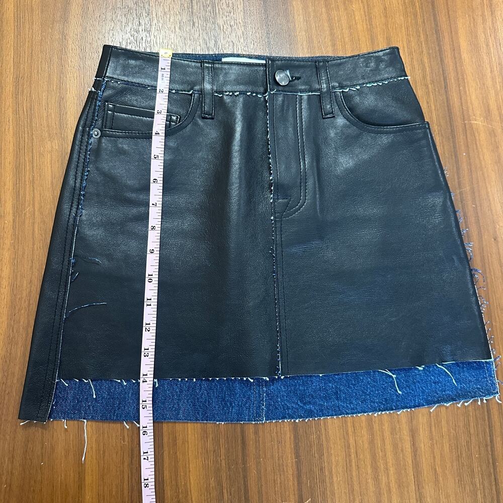 Frame Le Mini Stagger Geniune Leather Skirt, Indie Sleaze, $498 MSRP, Size 23 - Picture 6 of 9